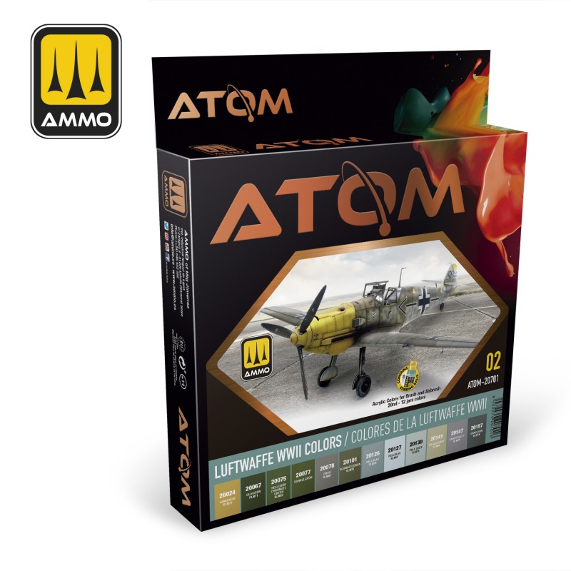 Ammo Mig Atom Paint Sets Luftwaffe WWII Colors (12 paints per set)