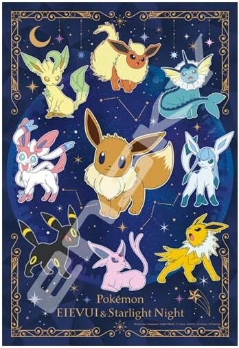 Ensky Artcrystal Puzzle 300-AC065 Eevee Friends and the Stars in the Night Sky "Pokemon"