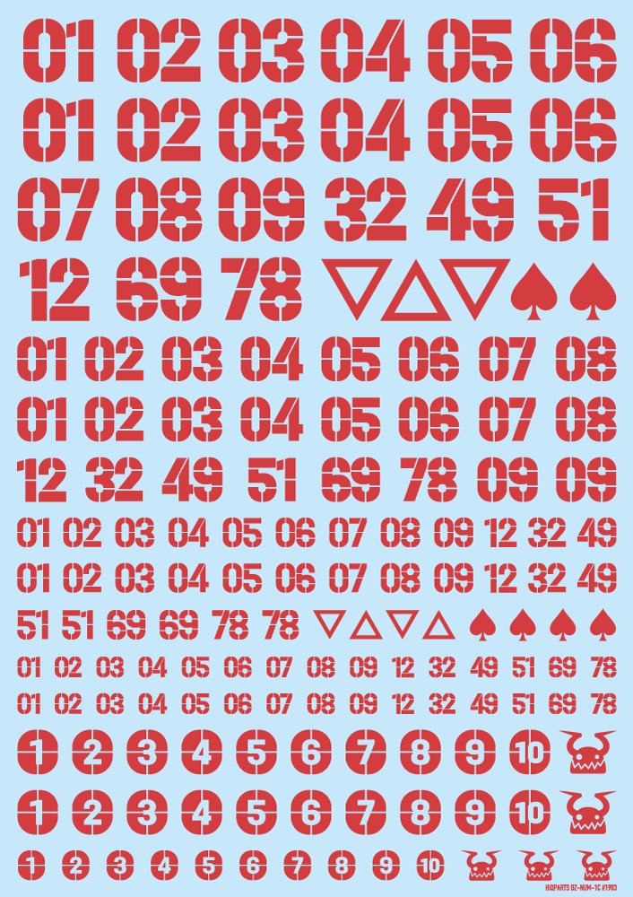 HiQ Parts DZ Number Decal Red (1pc)