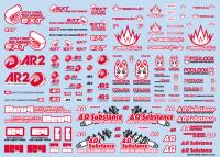 HiQ Parts Sponsor Logo Decal 02S Red / Dark Gray (1pc) [Sale ends when item is out of stock]