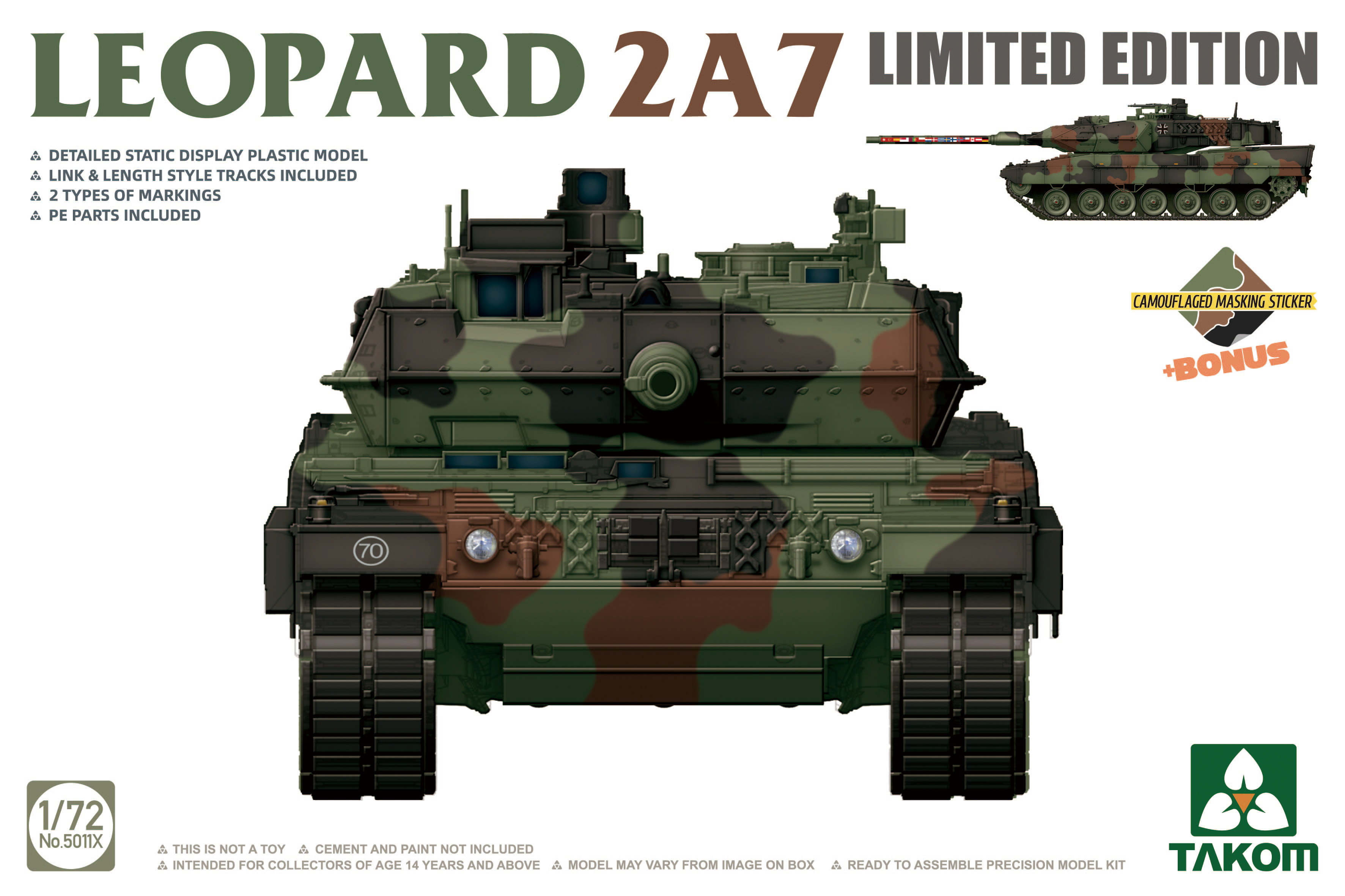 Takom 1/72 Leopard 2A7