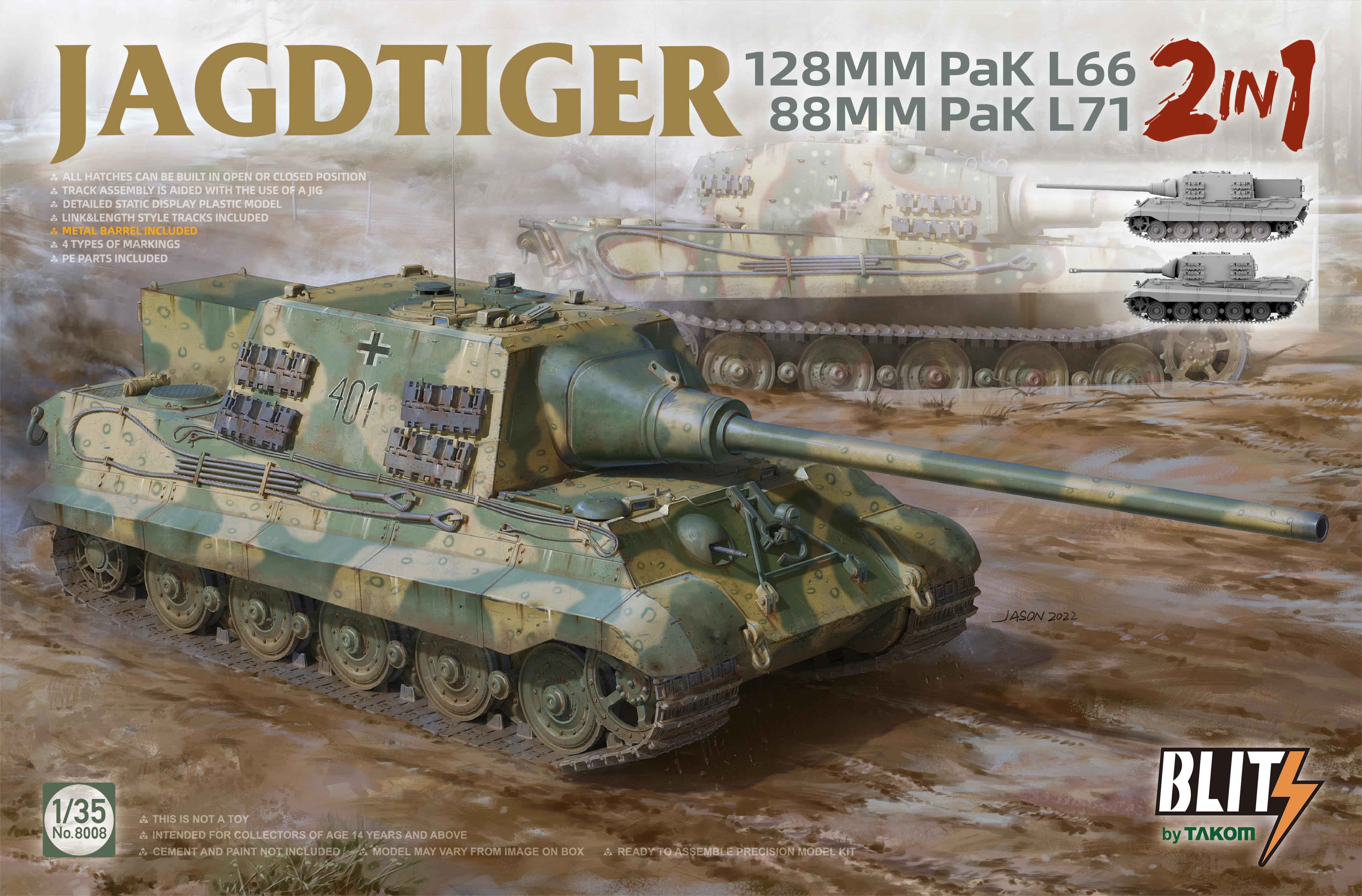 Takom 1/35 Jagdtiger (2 in 1) 128MM Pak L66 & 88MM Pak L71